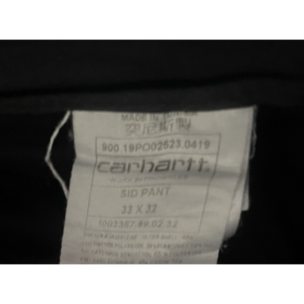 Carhartt WIP Sid Pants Chinos Men's 33X32 Black Hipster Preppy Grunge Gorpcore - Picture 13 of 13